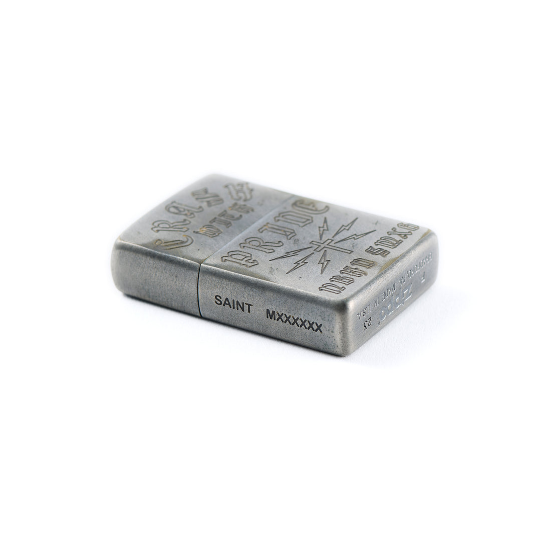 SAINT MICHAEL - STHD . AGED ZIPPO LIGHTER
