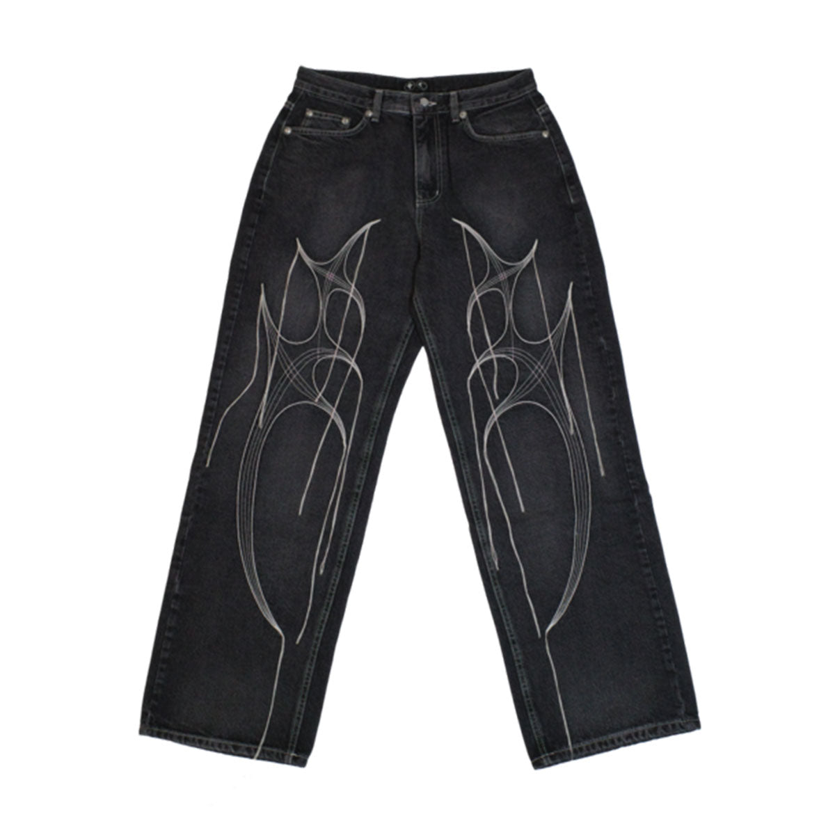 Tribal Tree Denim Pants | Why are you here?