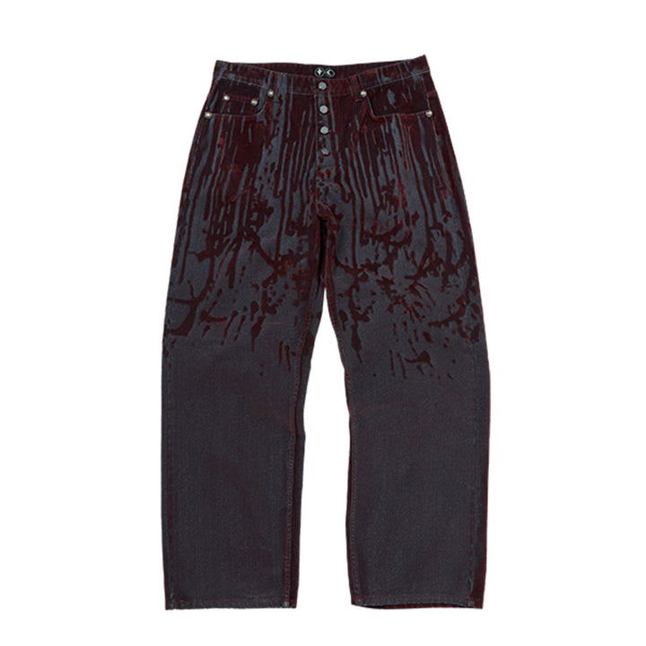 THUG CLUB - Blood Lazered Denim Pants
