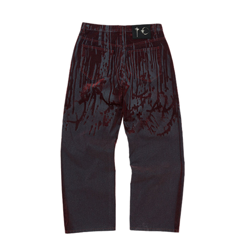 THUG CLUB - Blood Lazered Denim Pants
