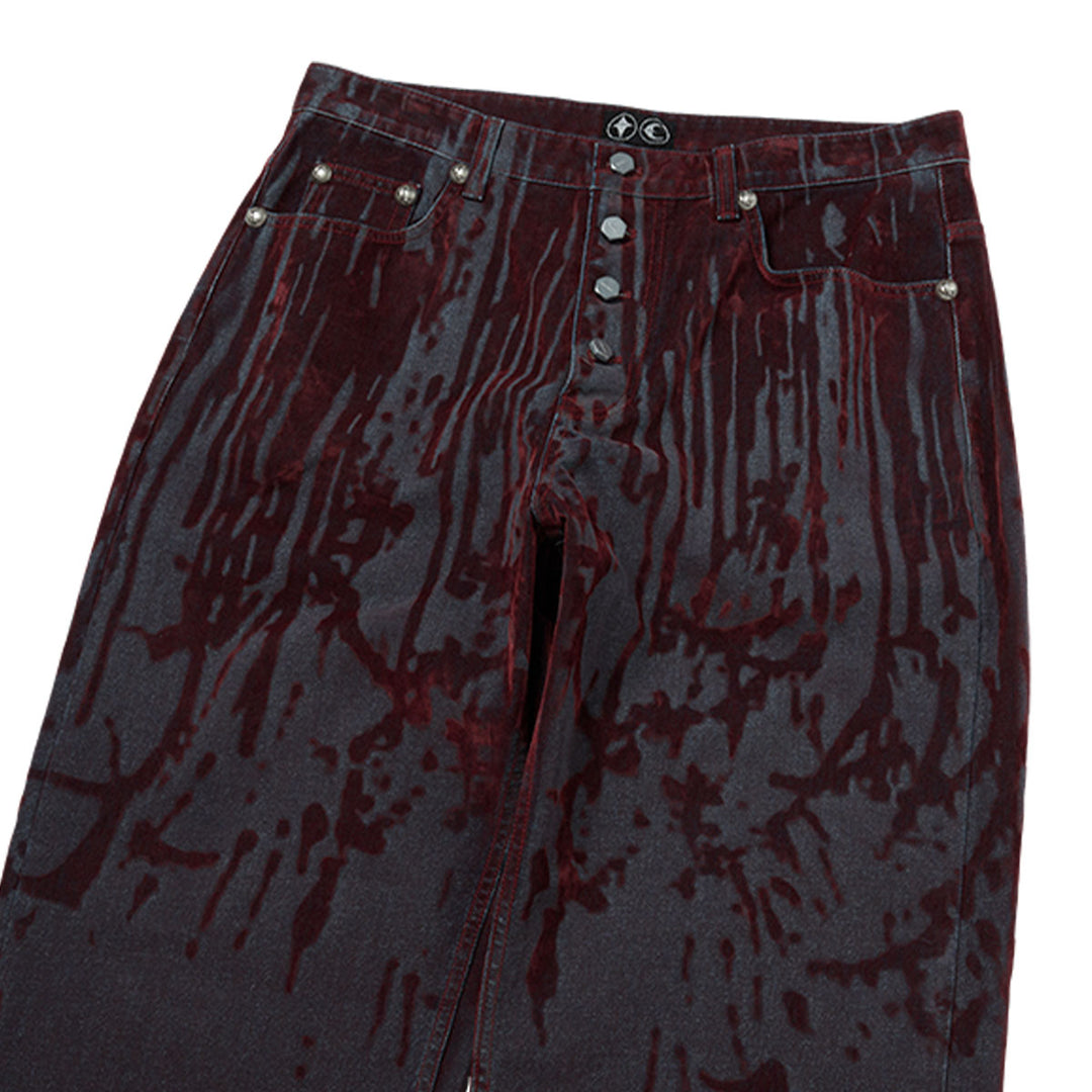 THUG CLUB - Blood Lazered Denim Pants