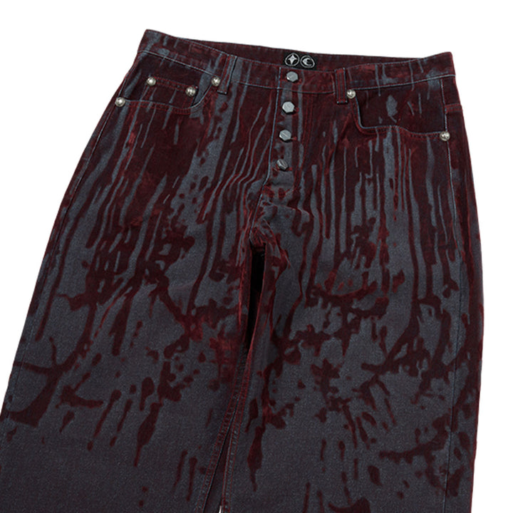 THUG CLUB - Blood Lazered Denim Pants