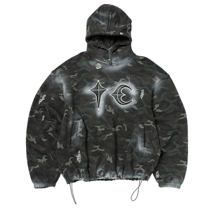 THUG CLUB - Sprayed Camoflage Rock Hoodie