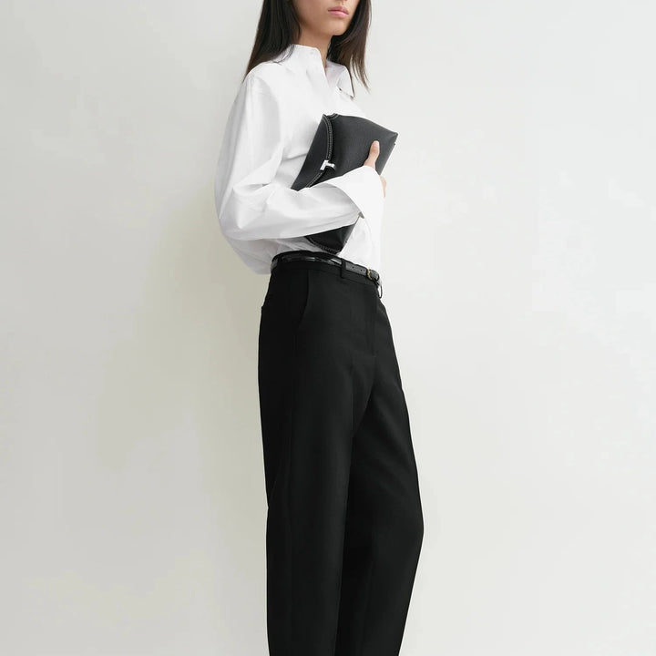 TOTEME - T-Lock grained-leather clutch black