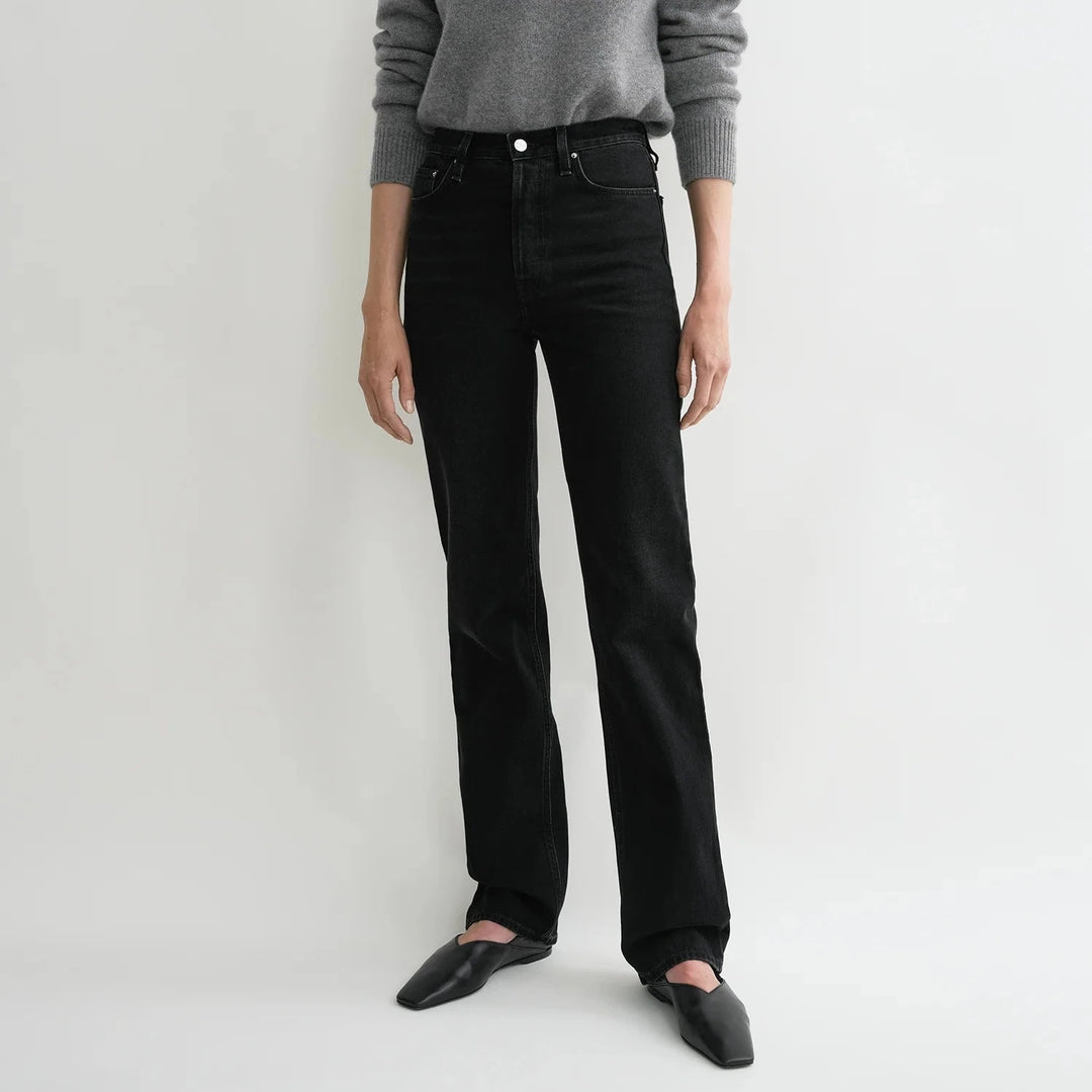 TOTEME - Classic cut denim full length faded black