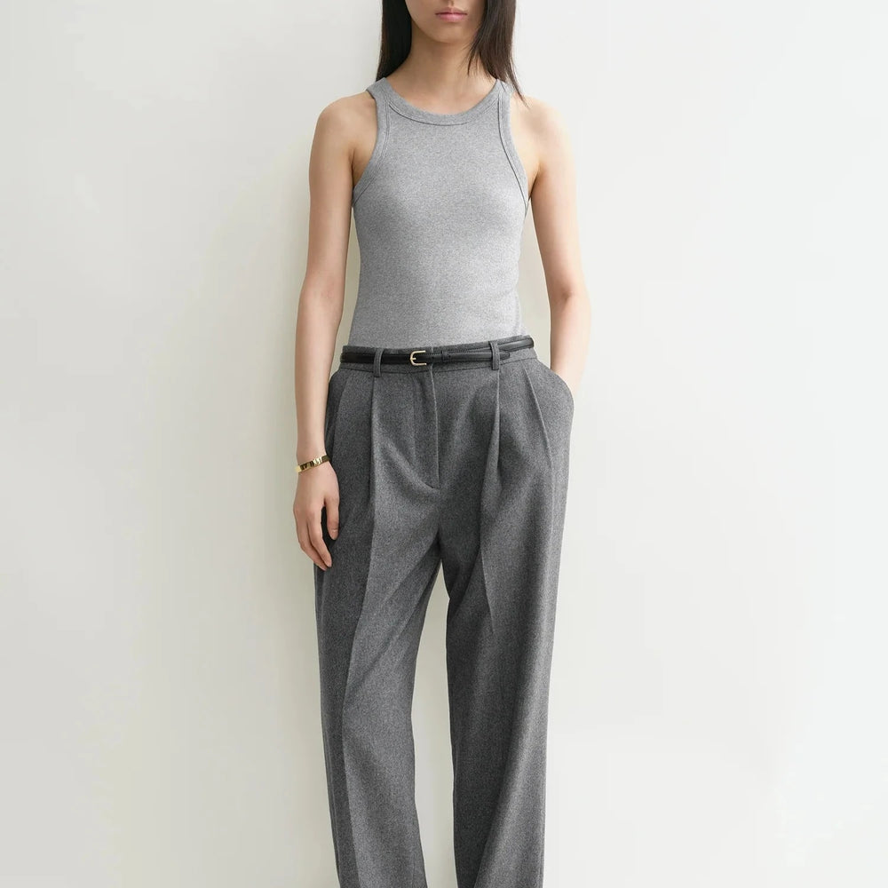 TOTEME - Curved rib tank grey melange