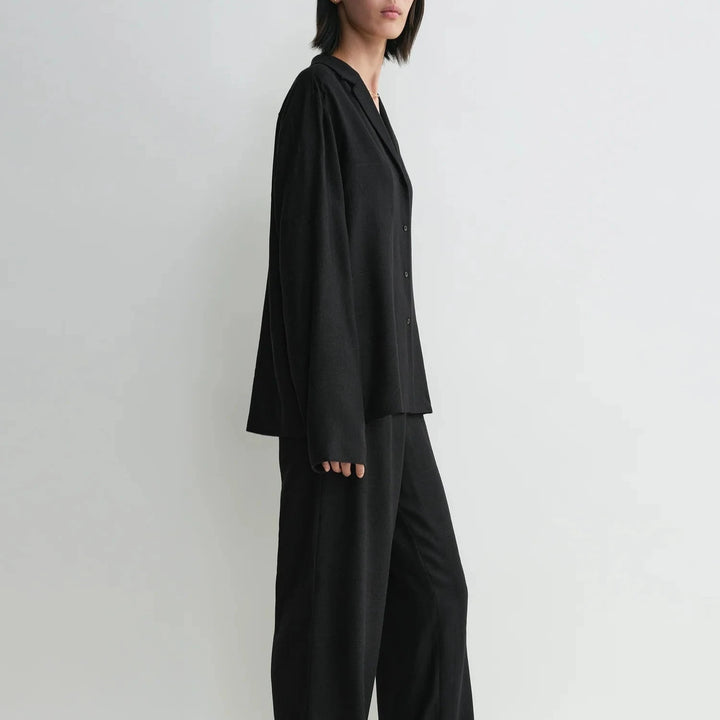 TOTEME - Monogram flannel pj top black