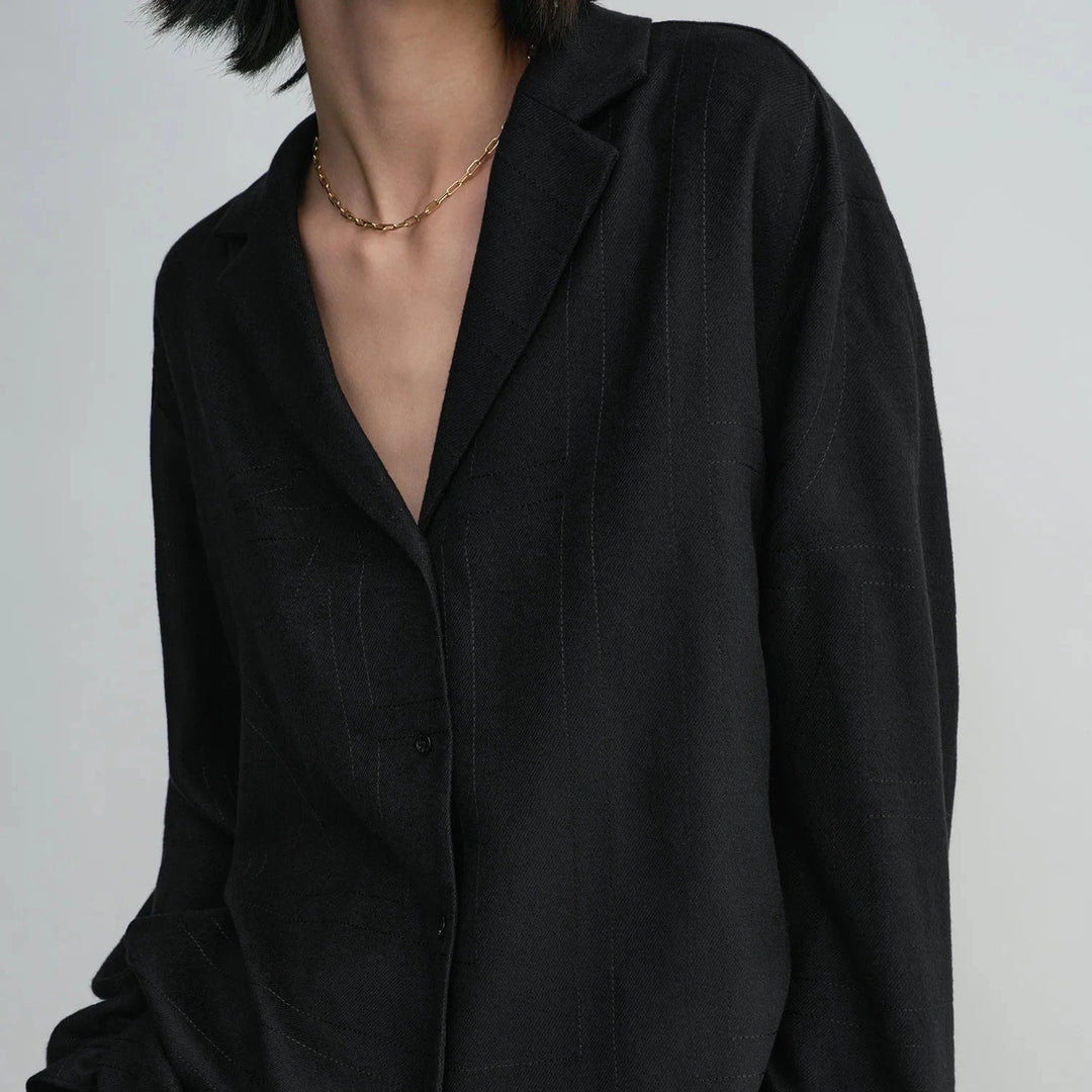 TOTEME - Monogram flannel pj top black