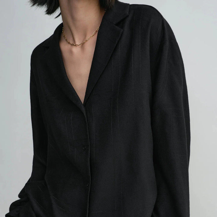 TOTEME - Monogram flannel pj top black