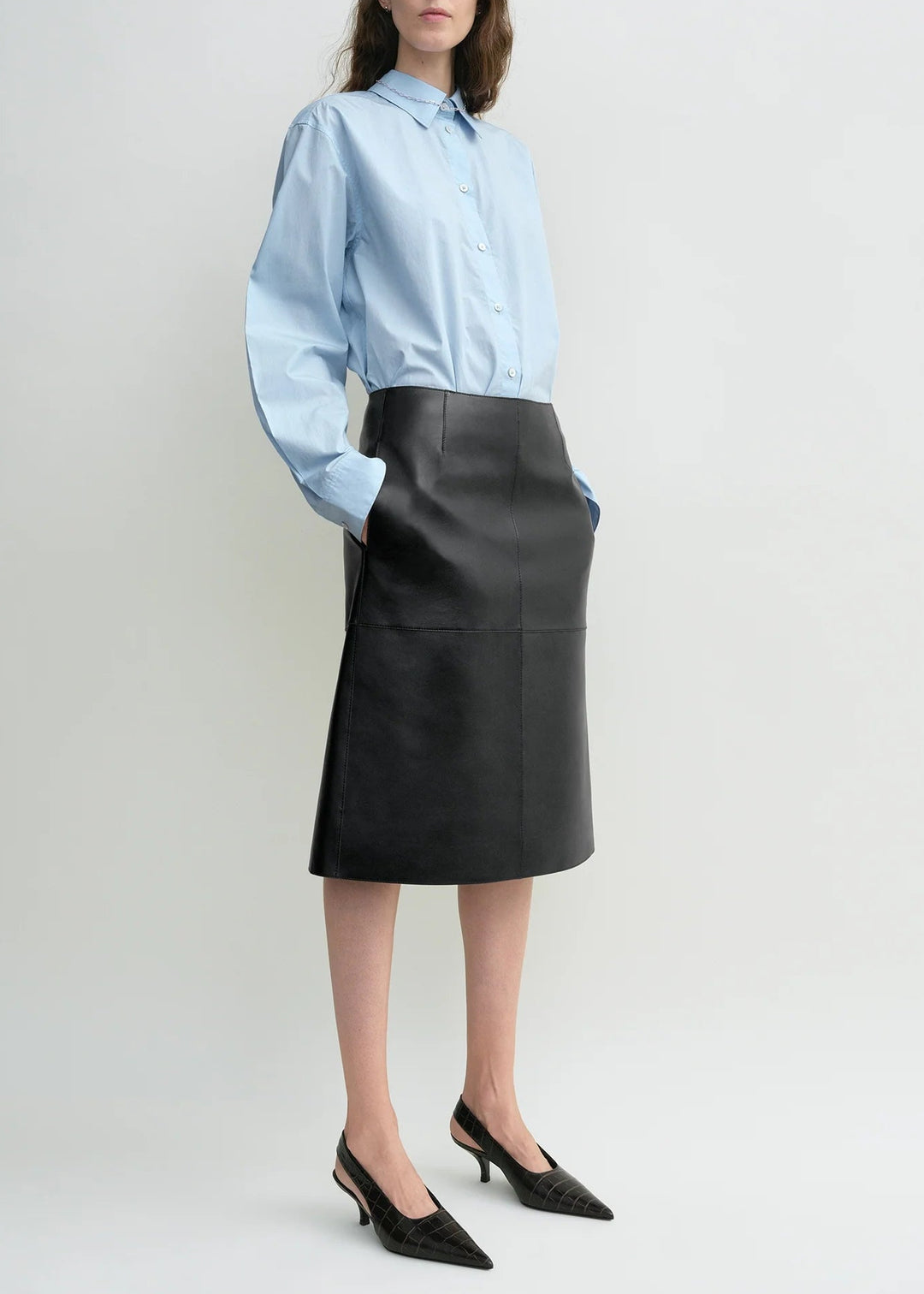 TOTEME - Paneled leather skirt