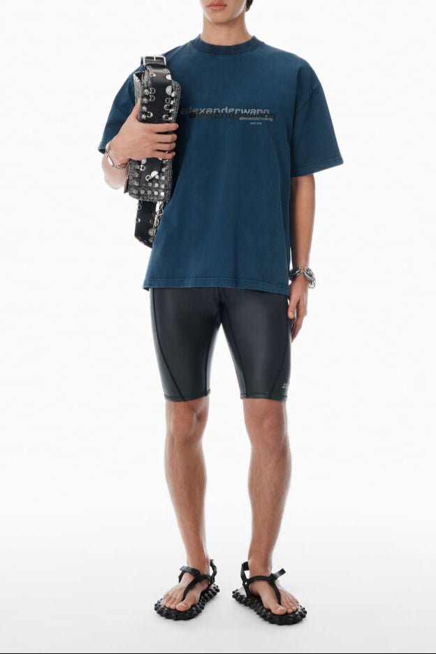 Alexander Wang - ネイビー コットンブレンド オーバーサイズ tシャツ