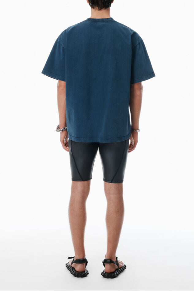 Alexander Wang - ネイビー コットンブレンド オーバーサイズ tシャツ