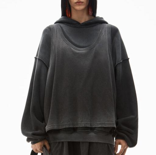 Alexander Wang - コットン オーバーサイズ トリプルレイヤー フーディー