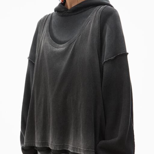 Alexander Wang - コットン オーバーサイズ トリプルレイヤー フーディー