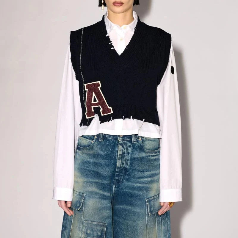 AMBUSH® - DESTROYED RIB V NECK VEST
