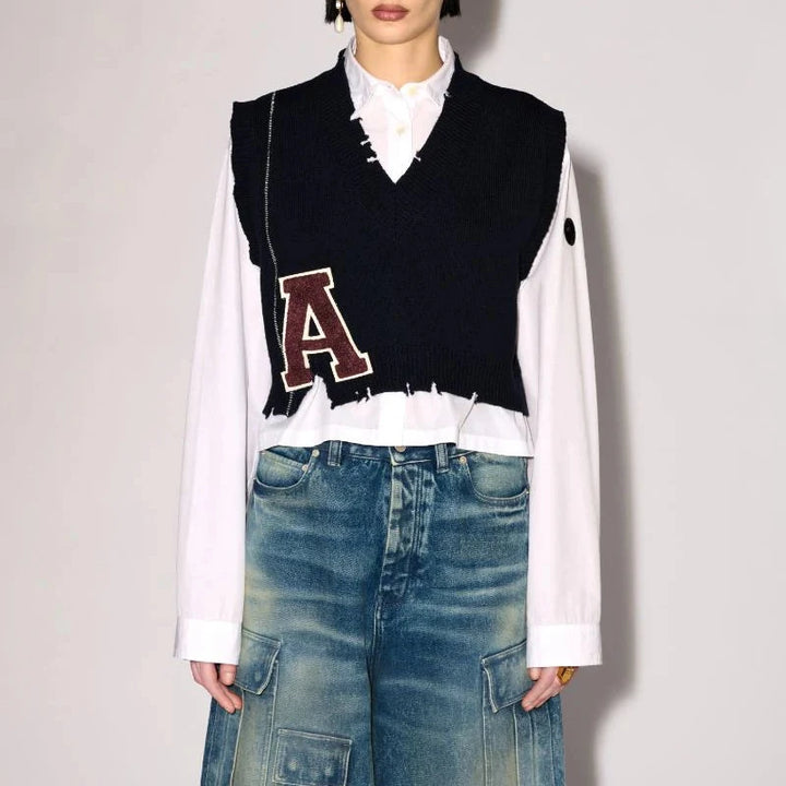 AMBUSH® - DESTROYED RIB V NECK VEST