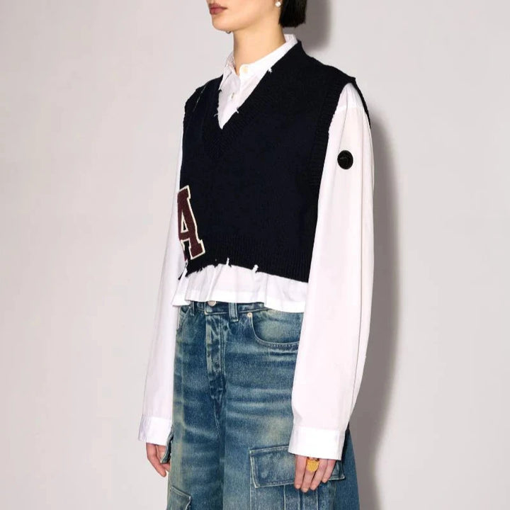 AMBUSH® - DESTROYED RIB V NECK VEST