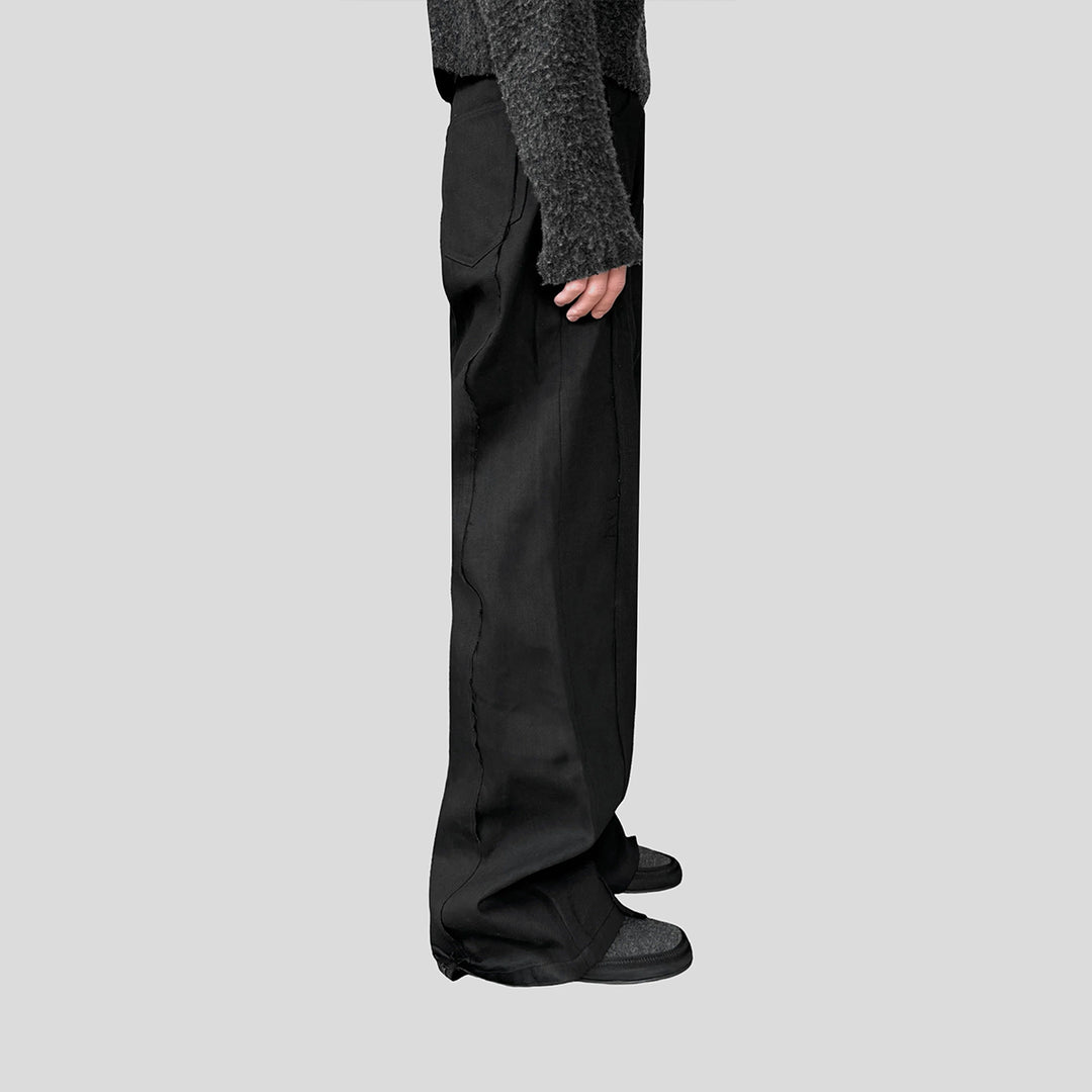 VUJADE - AMALIA WIDE-LEG RAW DENIM IN JET BLACK (デニムトラウザー)