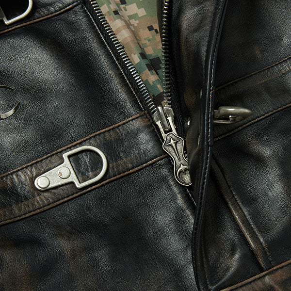 THUG CLUB - Bio Soldier Leather Jacket