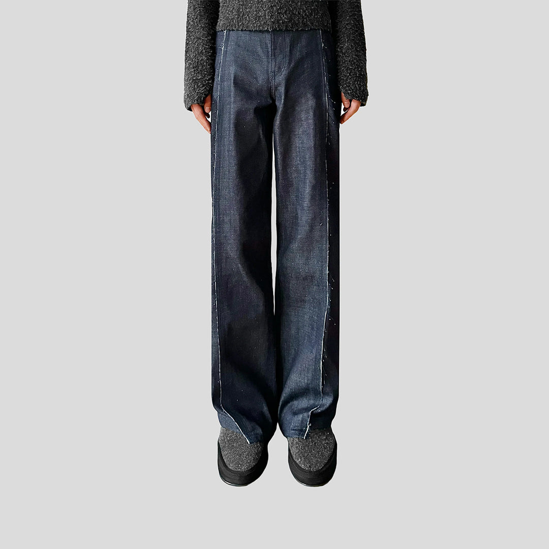 VUJADE - AMALIA STRAIGHT-LEG RAW DENIM IN INDIGO (デニムトラウザー)