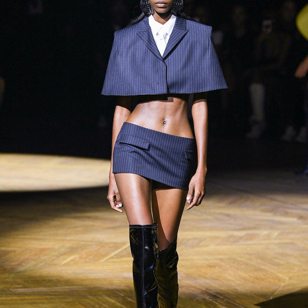 Pin Striped Mini Skirt - MOWALOLA
