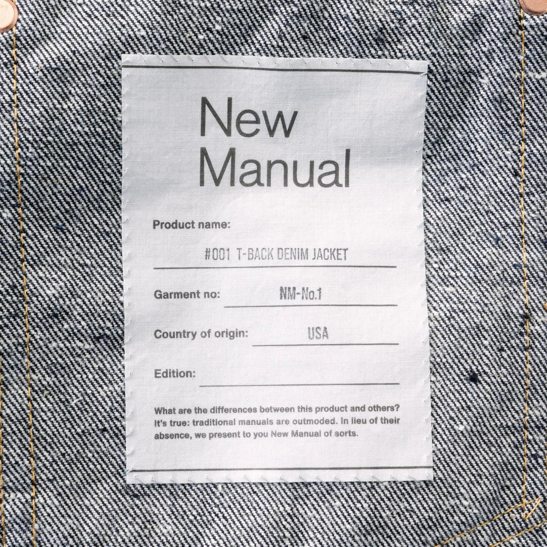 New Manual - #001 T-BACK DENIM JACKET ONE-WASHED