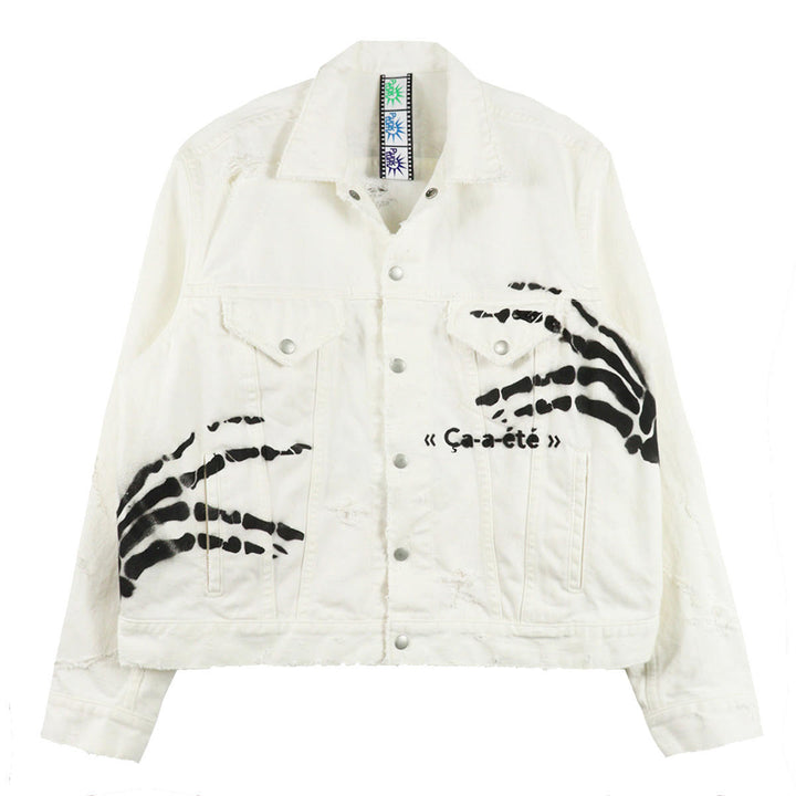 SKELETON DENIM JACKET - Punktum