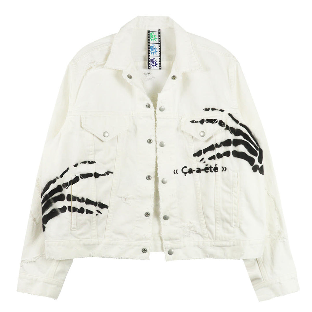 SKELETON DENIM JACKET - Punktum