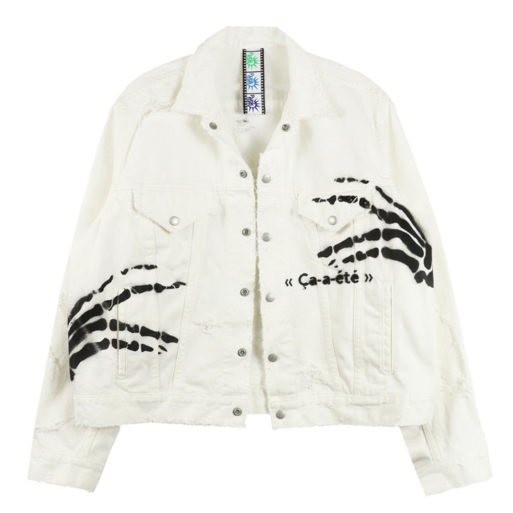 SKELETON DENIM JACKET - Punktum