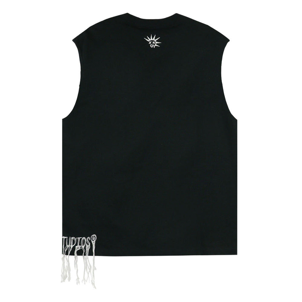 FRINGE NO SLEEVE T-SHIRT - Punktum