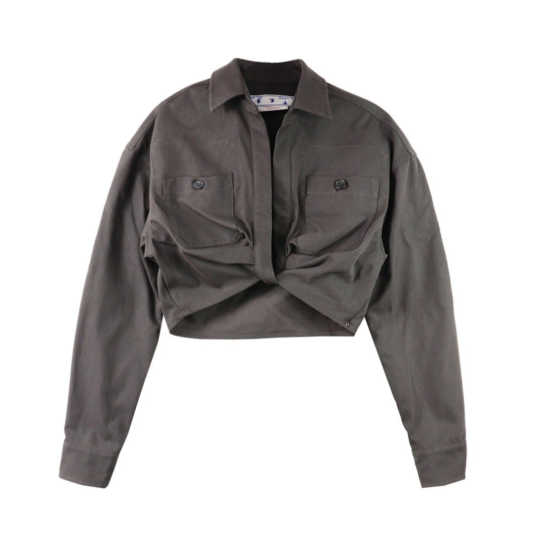 CO TWIST CROP CARGO SHIRT - Why are you here?