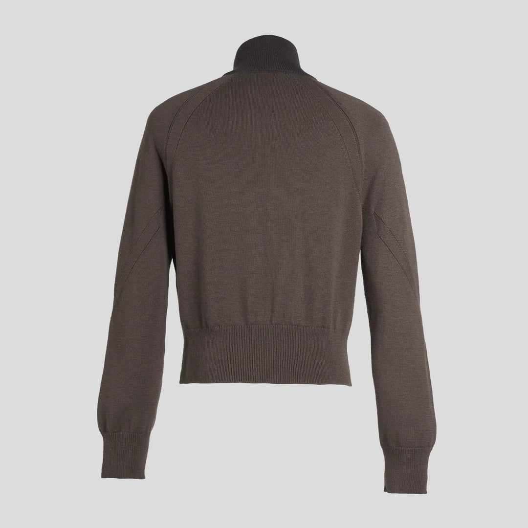 FRANK STRUCTURED HAIF-ZIP KNIT SWEATER IN OAK BROWN