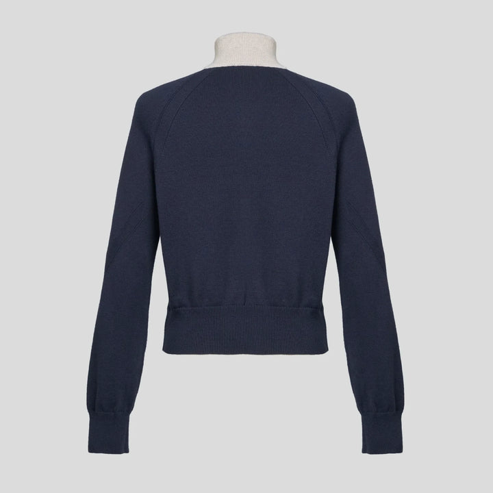 FRANK STRUCTURED HAIF-ZIP KNIT SWEATER IN DARK NAVY