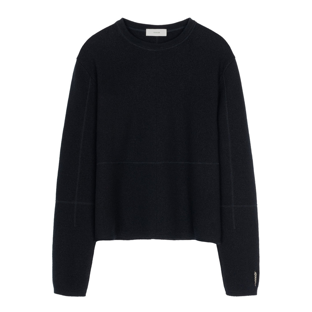 Nova Embellished Knit Sweater in Boiled Wool