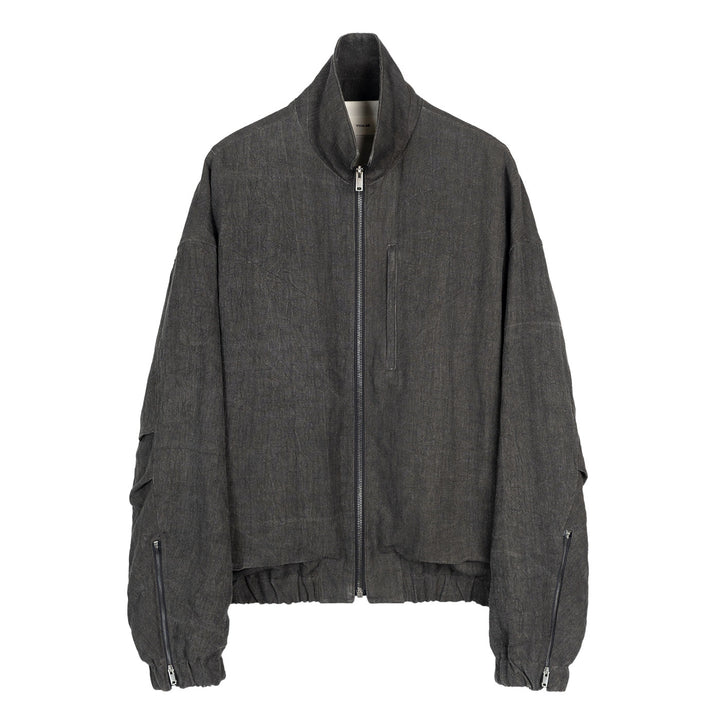 Kira Drape Blouson in Sumi-Dyed Linen