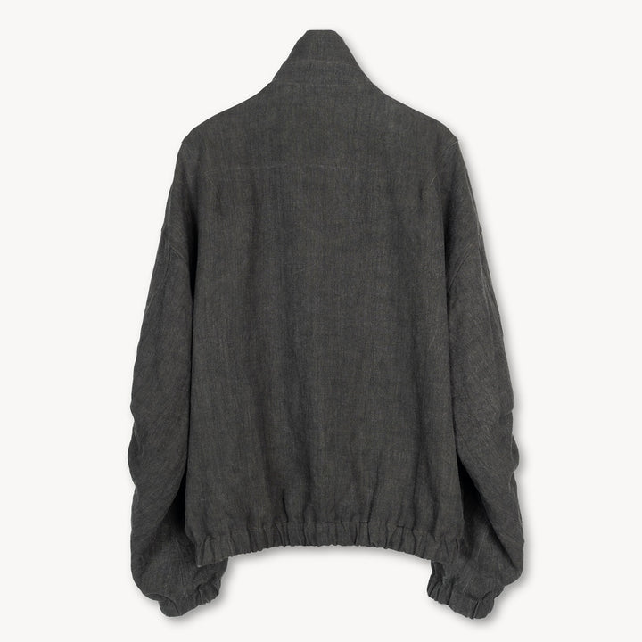 Kira Drape Blouson in Sumi-Dyed Linen