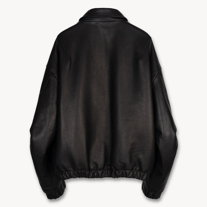 Kira Leather Drape Blouson in Calfskin