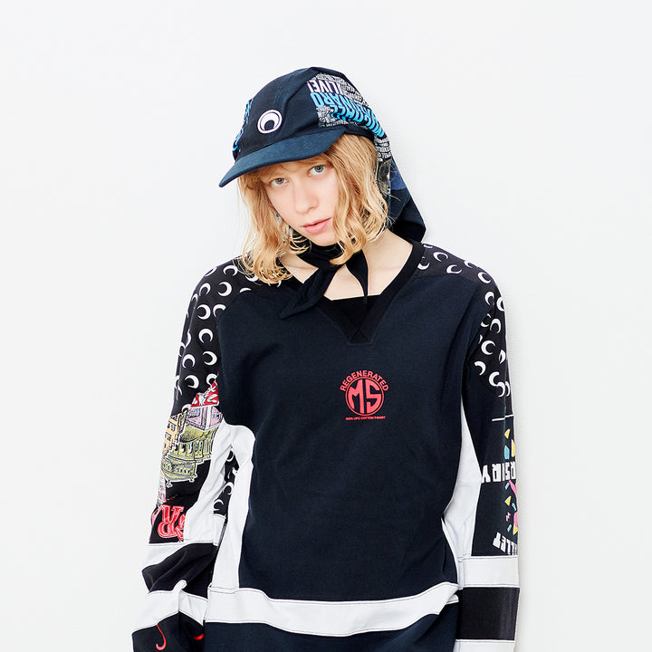 Regenerated Graphic T-Shirts Veiled Cap【B】