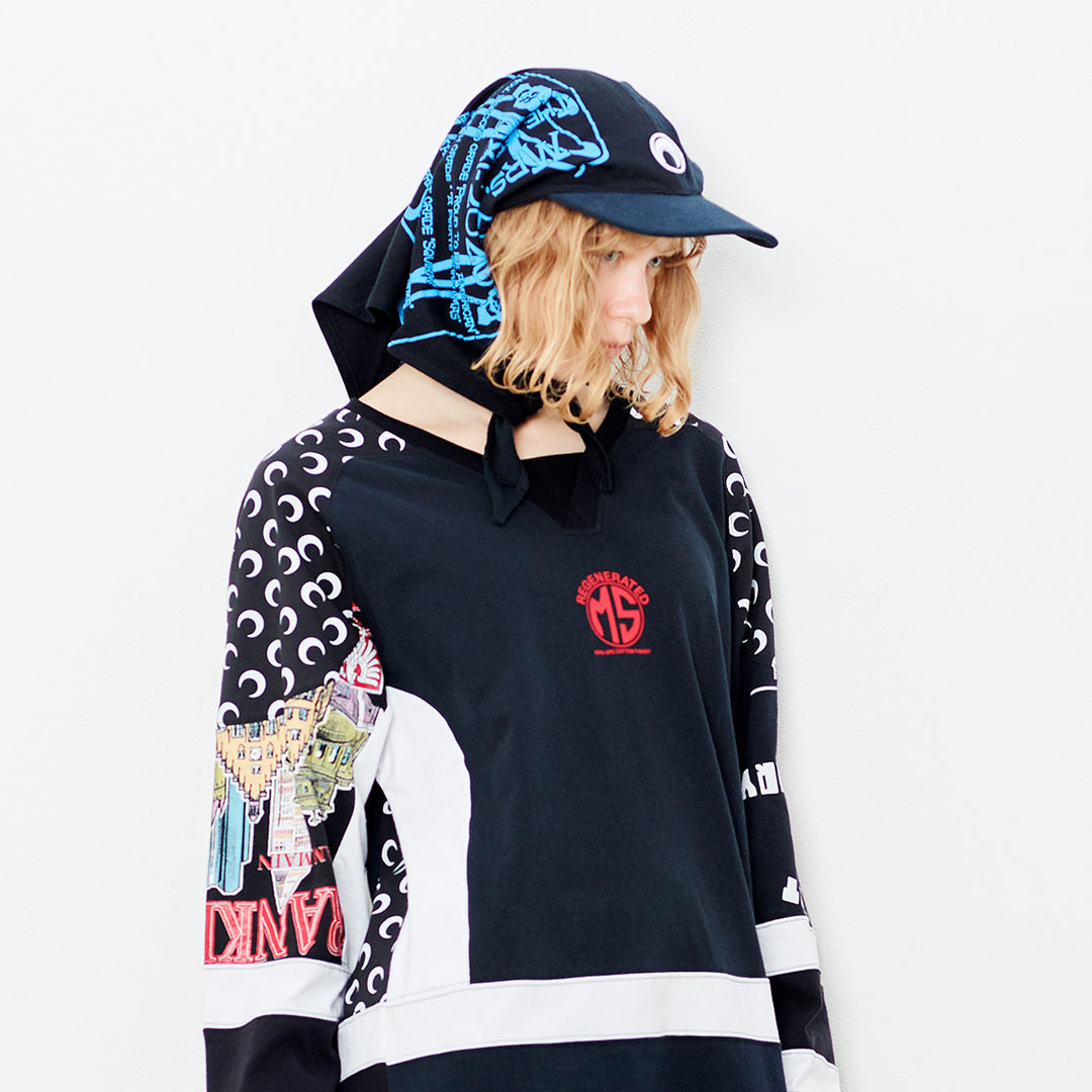 Regenerated Graphic T-Shirts Veiled Cap【B】