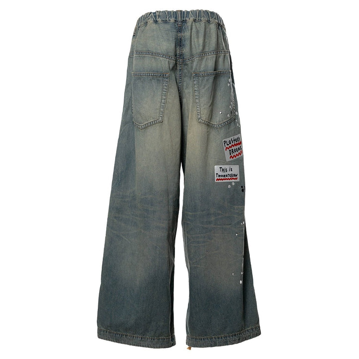 Sticker Denim Pants