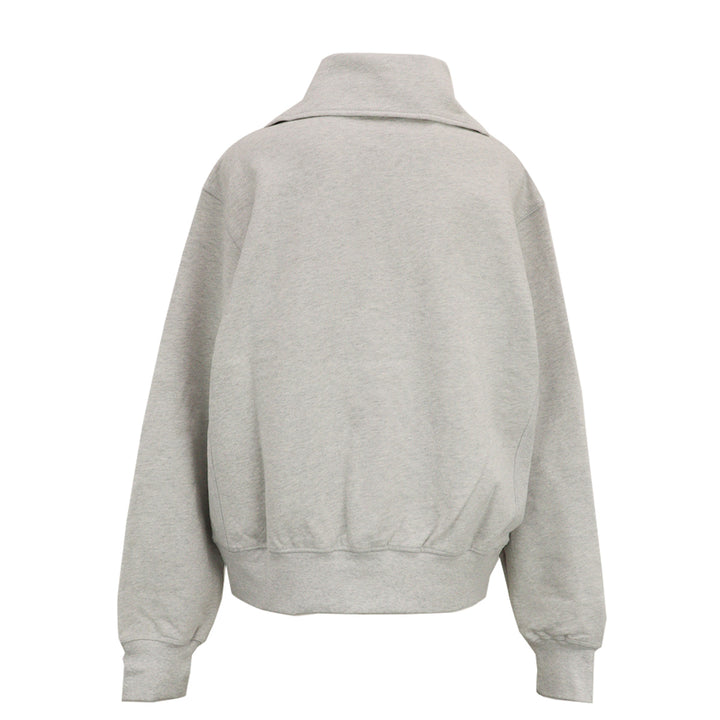 BUTTON UP QUARTER NECK SWEATER