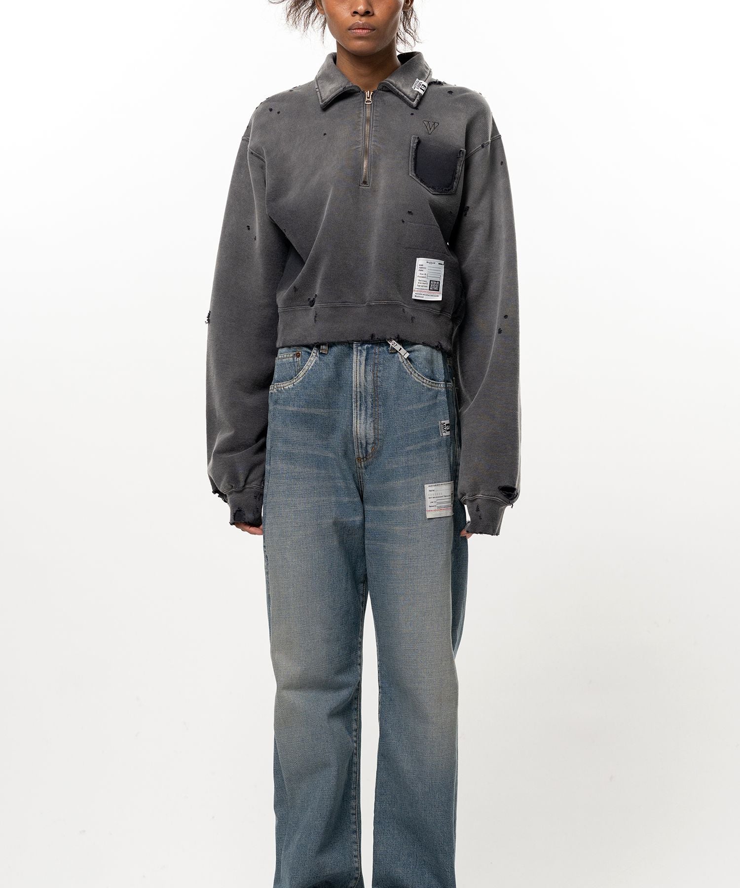 Maison MIHARA YASUHIRO | Sun Faded-Like Cropped Sweatshirt