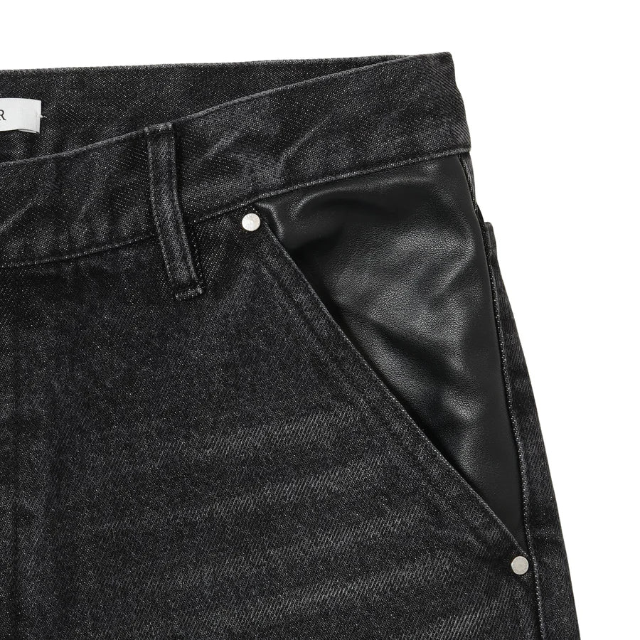 Leather Pocket Lax Jeans