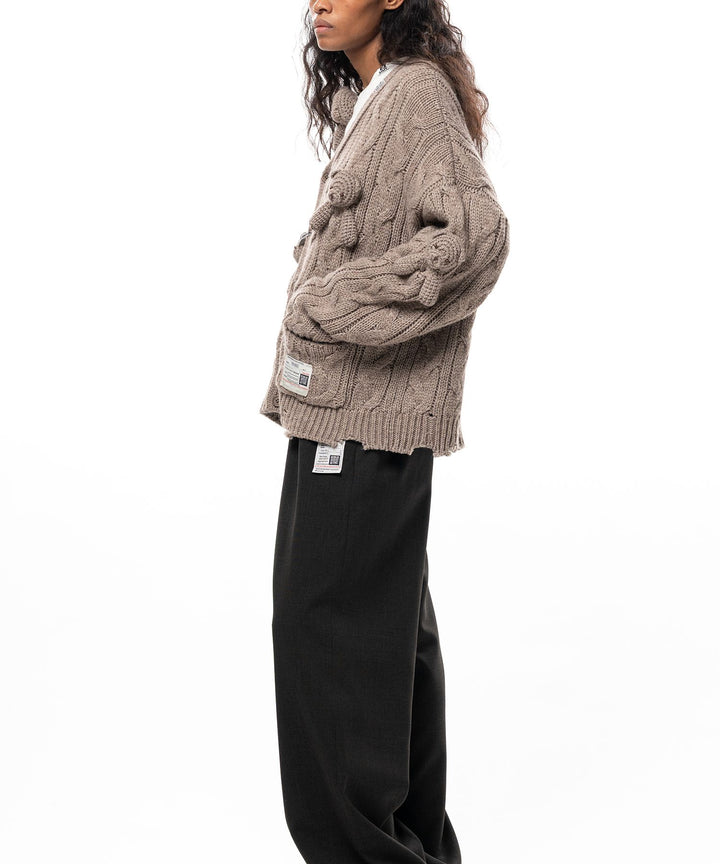"PINK HOUSE x MMY" Bear Motif Knit Cardigan