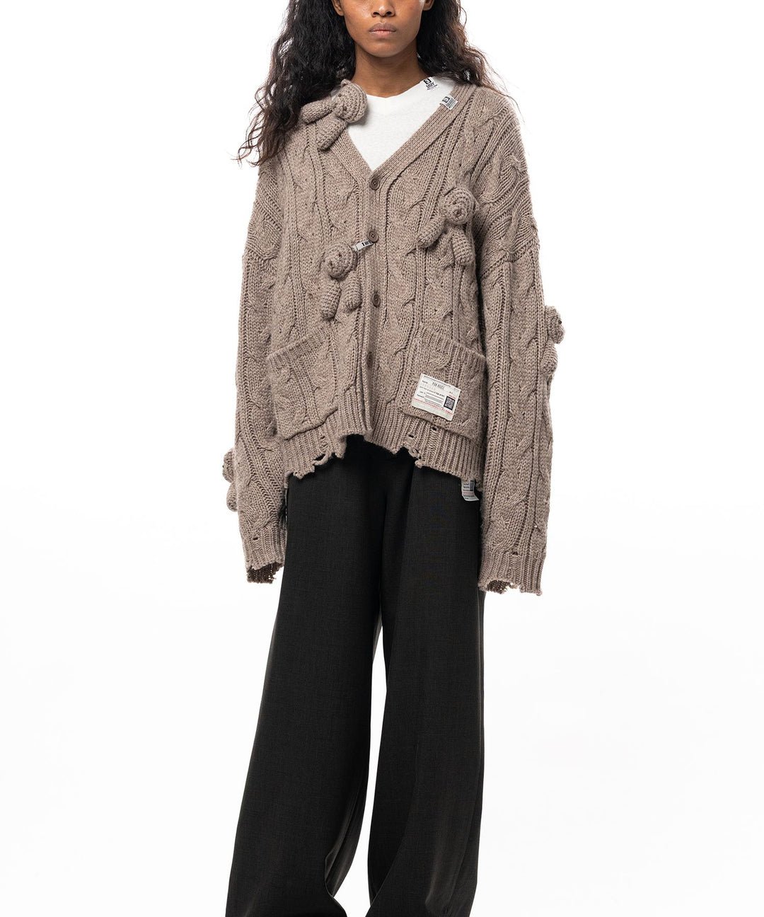 "PINK HOUSE x MMY" Bear Motif Knit Cardigan