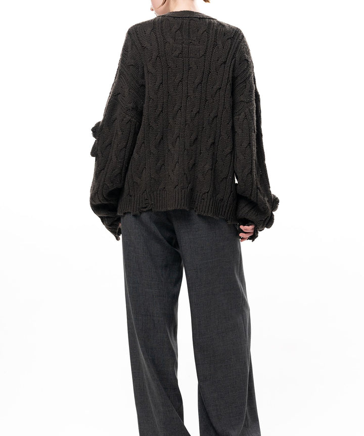 "PINK HOUSE x MMY" Bear Motif Knit Cardigan