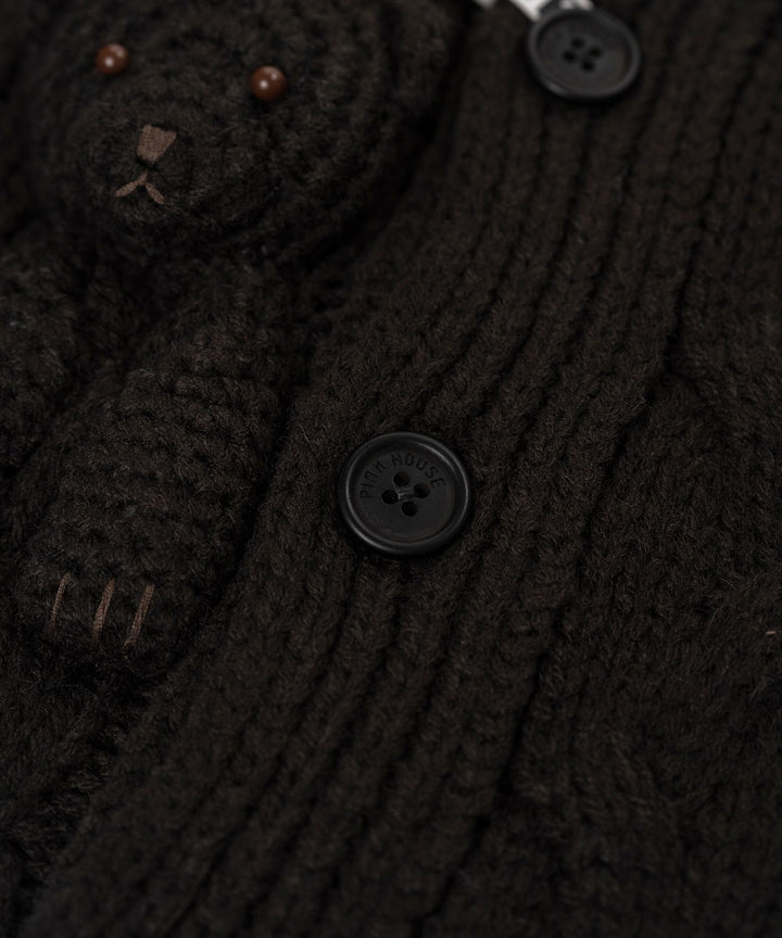 "PINK HOUSE x MMY" Bear Motif Knit Cardigan