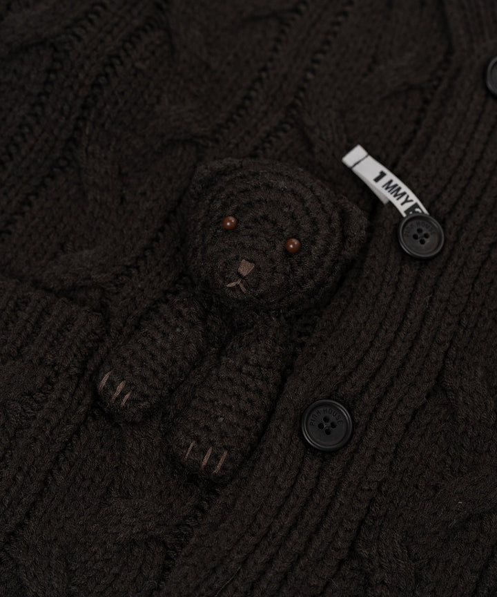 "PINK HOUSE x MMY" Bear Motif Knit Cardigan