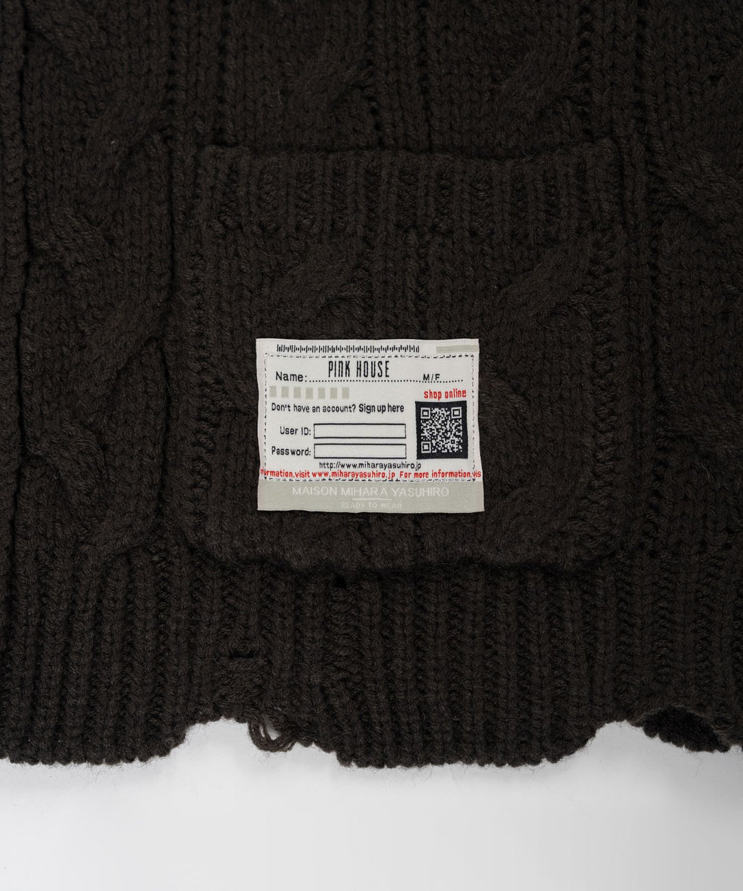 "PINK HOUSE x MMY" Bear Motif Knit Cardigan