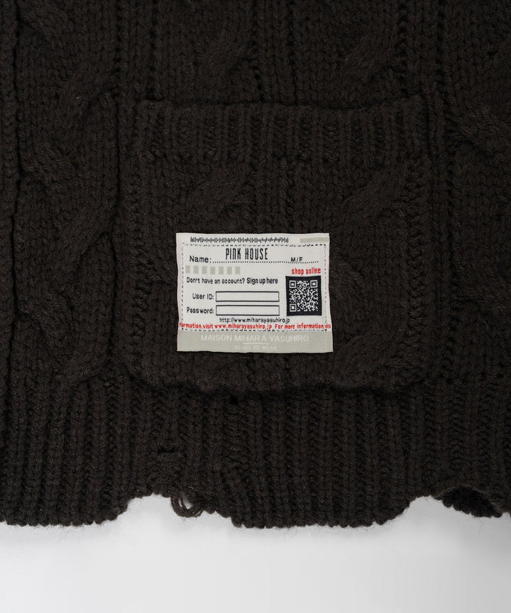 "PINK HOUSE x MMY" Bear Motif Knit Cardigan